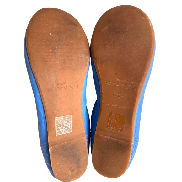 L K Bennett London Royal Blue Nappa Leather Sissy Ballet Flats 38 5 US 8 5 - Picture 11 of 15